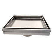 SereneDrains Square Shower Drain Tile Insert Brushed Stainless 6