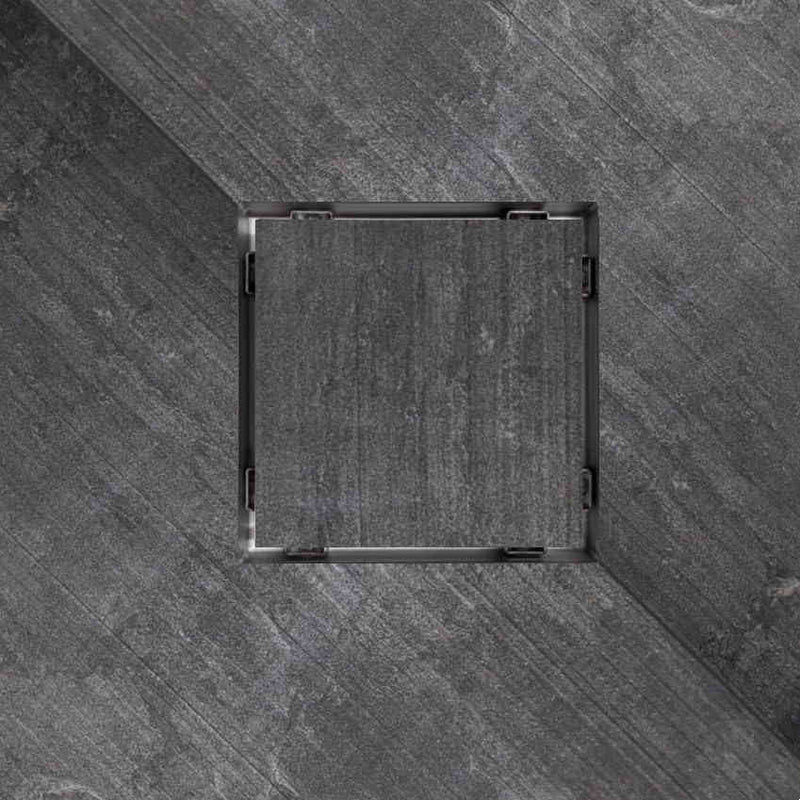 SereneDrains Square Shower Drain - Invisible - Finishless - 6 inch