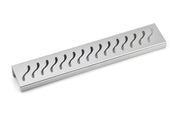 SereneDrains Shower Shelf Stainless Steel - Ocean Wave - Brushed