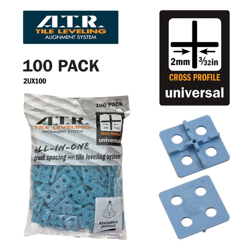 ATR Tile Leveling Alignment System Cross Spacers 2mm Pack of 100