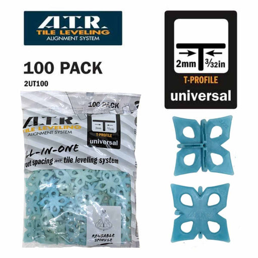 ATR Tile Leveling Alignment System T Spacers 2mm Pack of 100