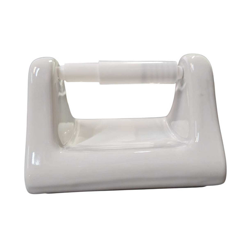 SereneDrains Ceramic Toilet Paper Holder - Thinset Installation - White Glossy