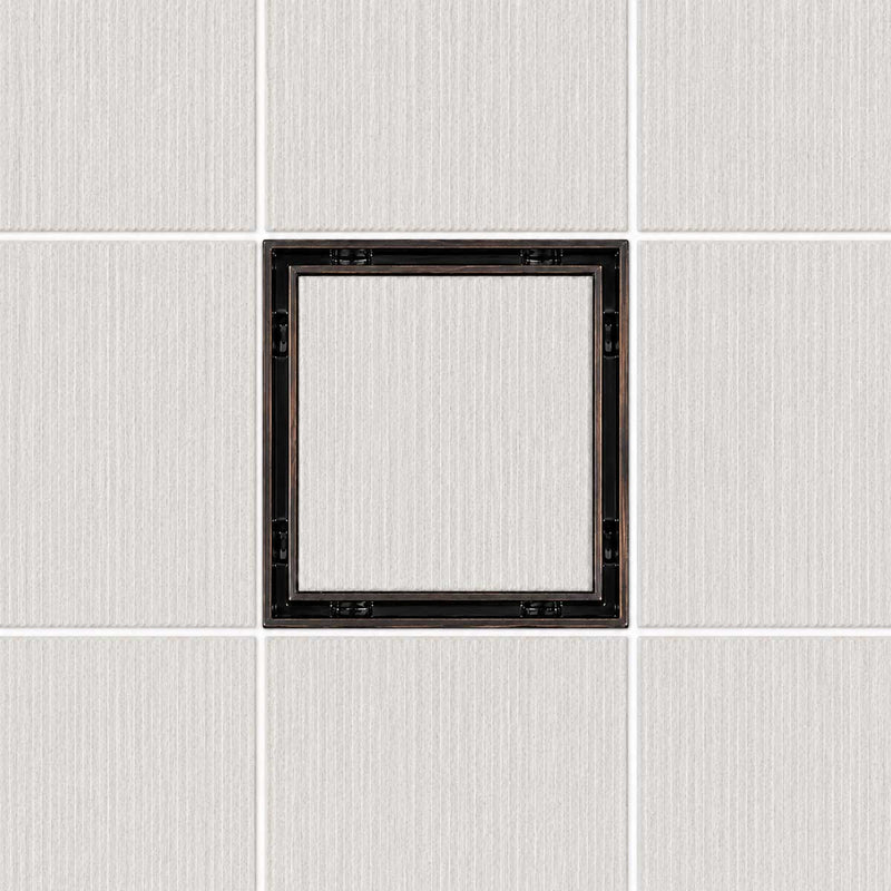 SereneDrains Square Shower Drain - Tile Insert - Oil Rubbed Bronze