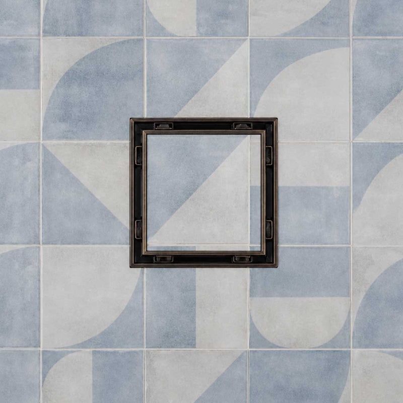 SereneDrains Square Shower Drain - Tile Insert - Oil Rubbed Bronze