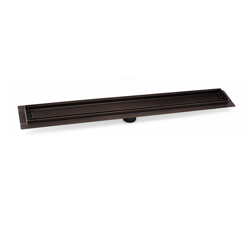 SereneDrains Linear Shower Drain - Tile Insert - Oil Rubbed Bronze - 30 Inch
