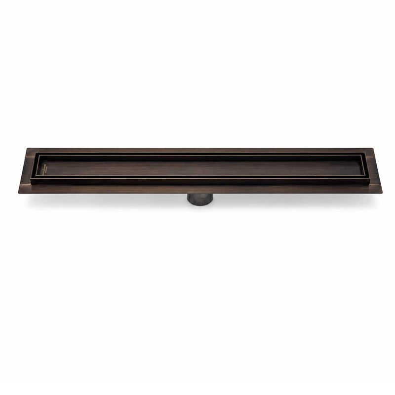 SereneDrains Linear Shower Drain - Tile Insert - Oil Rubbed Bronze - 30 Inch