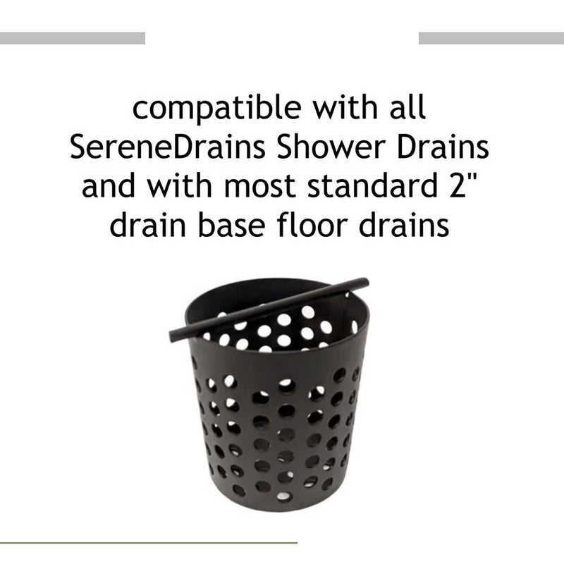 SereneDrains Hair Trap for Shower Drain Hair Catcher Basket Filter Strainer Black