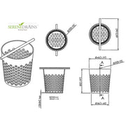 SereneDrains Hair Trap for Shower Drain Hair Catcher Basket Filter Strainer Black