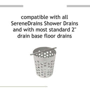 SereneDrains Hair Trap for Shower Drain Hair Catcher Basket Filter Strainer Brushed