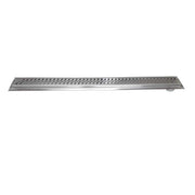 SereneDrains Linear Shower Drain Offset Outlet Ocean Wave - Brushed 35
