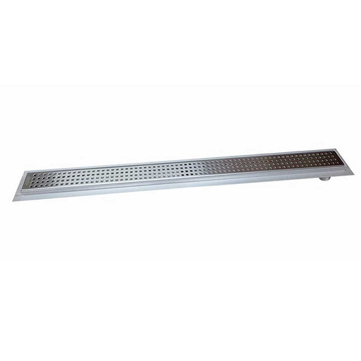 SereneDrains Linear Shower Drain Offset Outlet Square - Brushed 47