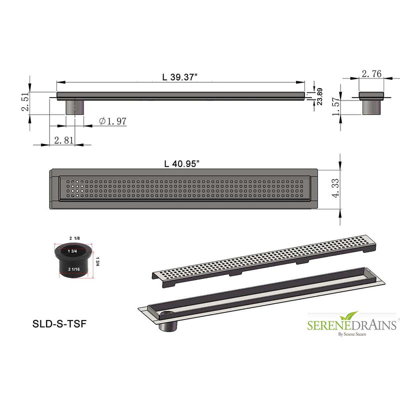SereneDrains Linear Shower Drain