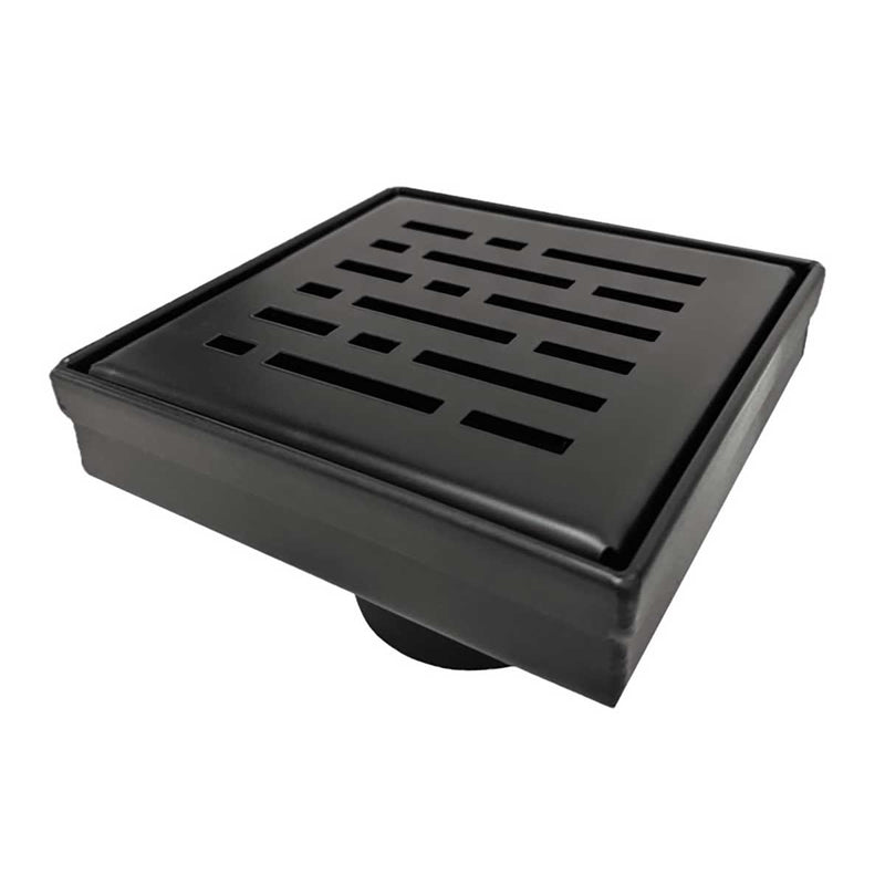 SereneDrains Square Shower Drain Broken Lane 4 Matte Black