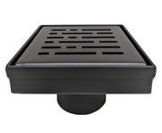 SereneDrains Square Shower Drain Broken Lane 4 Matte Black