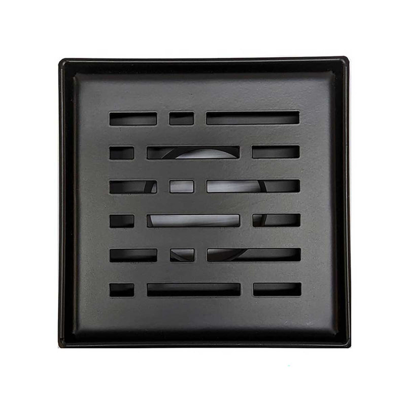 SereneDrains Square Shower Drain Broken Lane 4 Matte Black