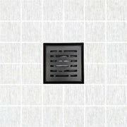 SereneDrains Square Shower Drain Kit with Base - Broken Lane - Matte Black - 4 Inch