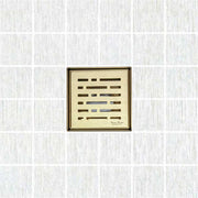 SereneDrains Square Shower Drain Kit with Base - Broken Lane - Matte Gold - 4 Inch
