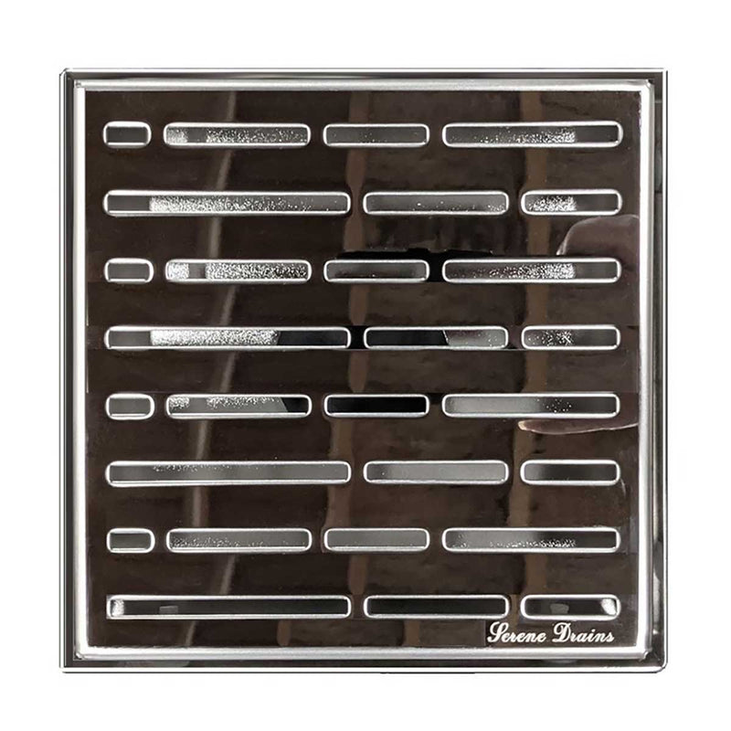 SereneDrains Square Shower Drain Broken Lane Polished 6