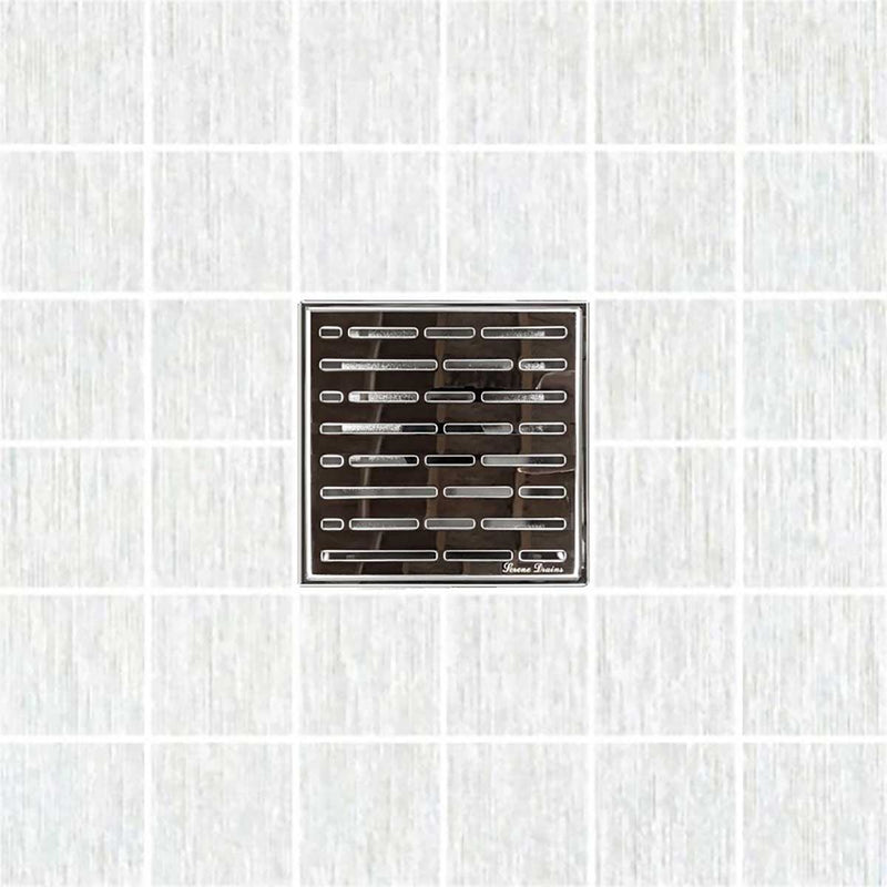 SereneDrains Square Shower Drain Broken Lane Polished 6