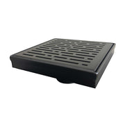 SereneDrains Square Shower Drain Broken Lane Matte Black 6