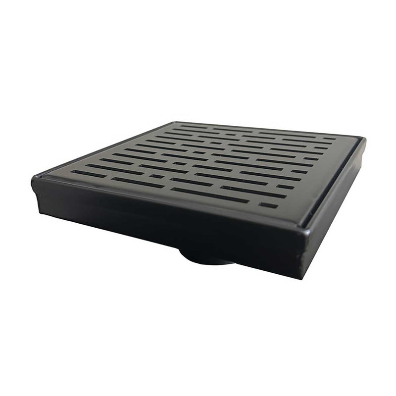 SereneDrains Square Shower Drain Broken Lane Matte Black 6