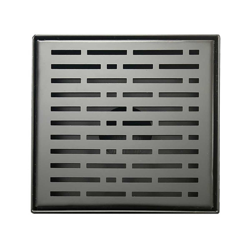 SereneDrains Square Shower Drain Broken Lane Matte Black 6