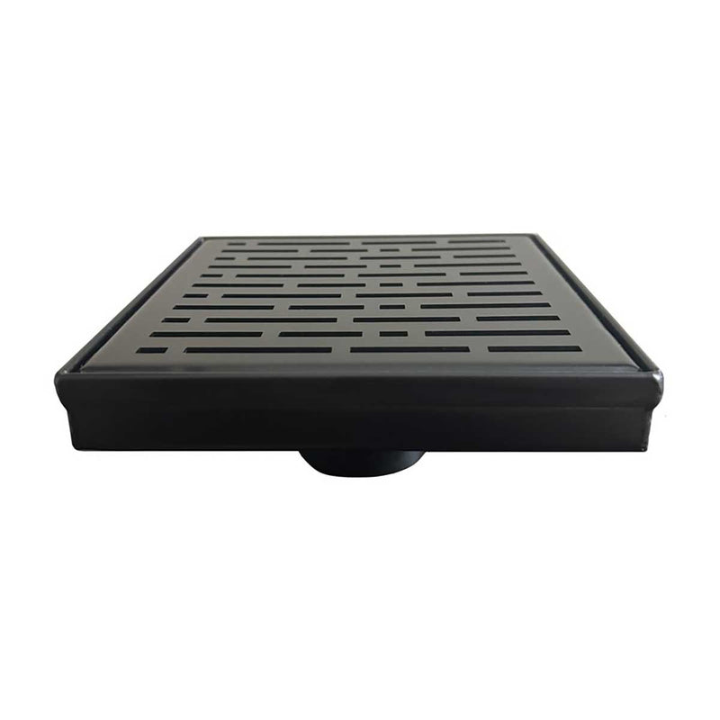 SereneDrains Square Shower Drain Broken Lane Matte Black 6