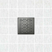 SereneDrains Square Shower Drain Broken Lane Matte Black 6