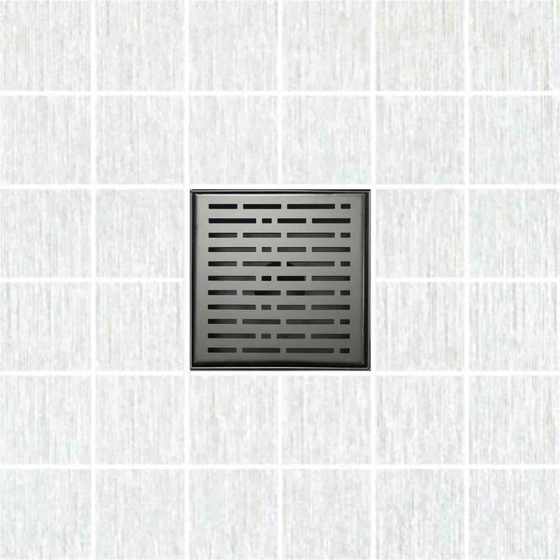 SereneDrains Square Shower Drain Broken Lane Matte Black 6