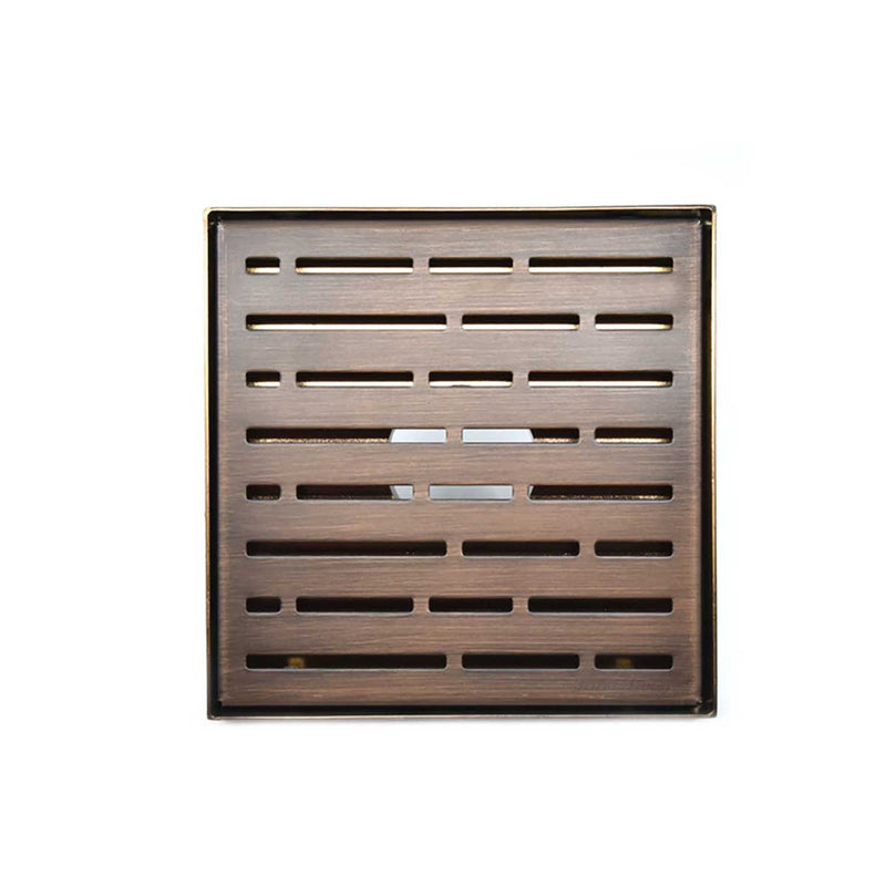 SereneDrains Square Shower Drain Broken Lane Oil-Rubbed Bronze 6