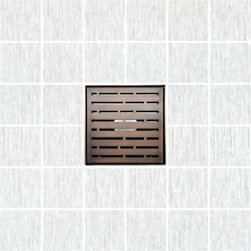 SereneDrains Square Shower Drain Broken Lane Oil-Rubbed Bronze 6