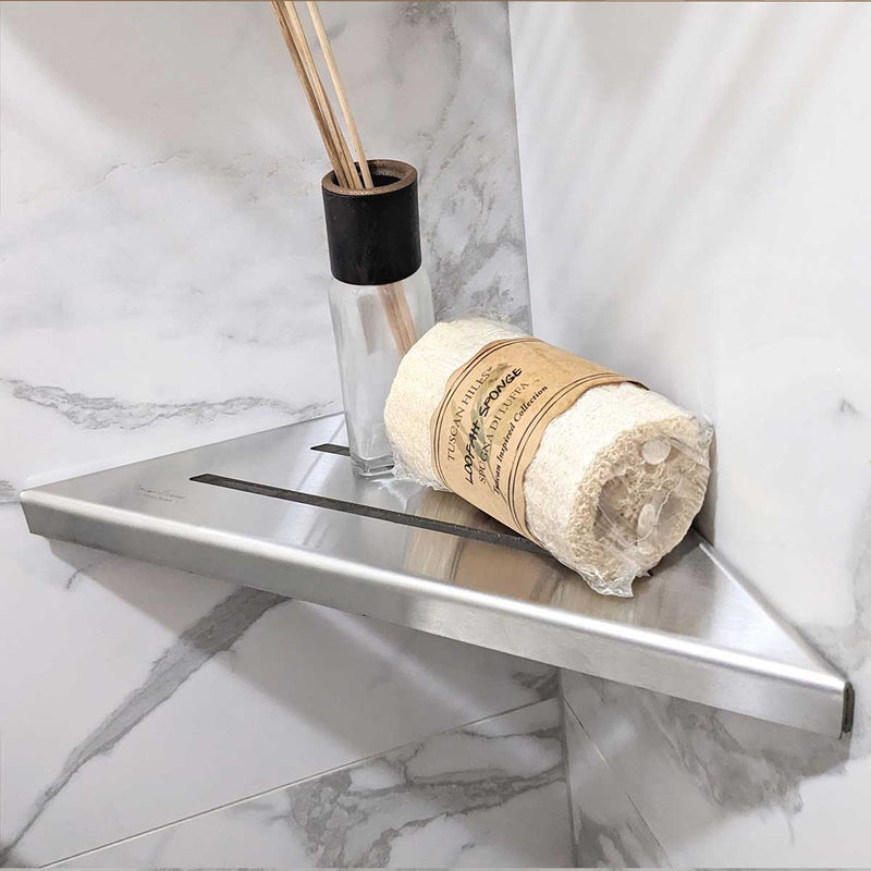 SereneDrains Triangle Shelf Stainless Steel