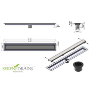 SereneDrains Linear Shower Drain Invisible Slim Design 16