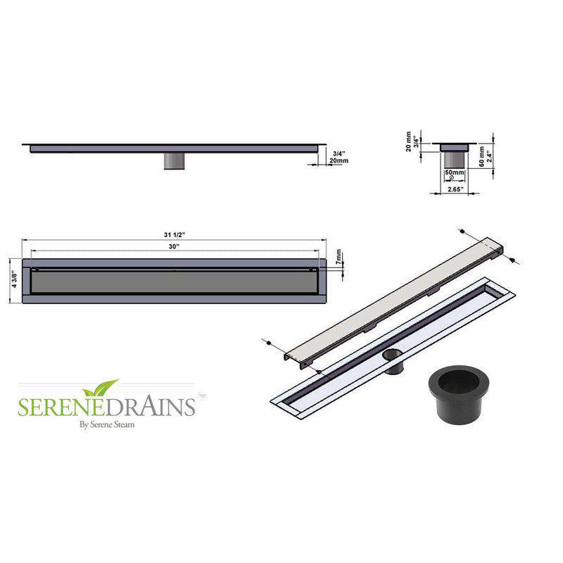 SereneDrains Linear Shower Drain