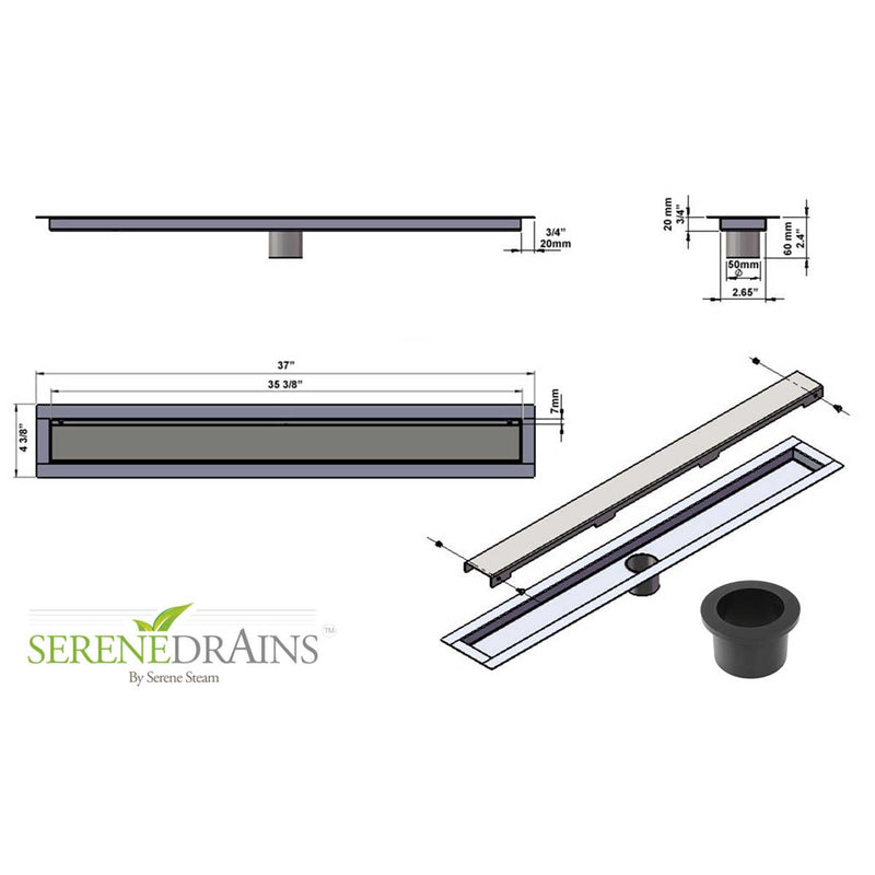 SereneDrains Linear Shower Drain