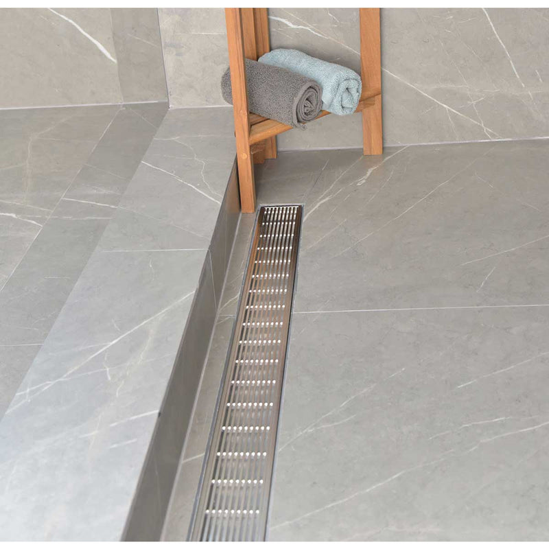 SereneDrains Linear Shower Drain Linear Wedge - Polished 30