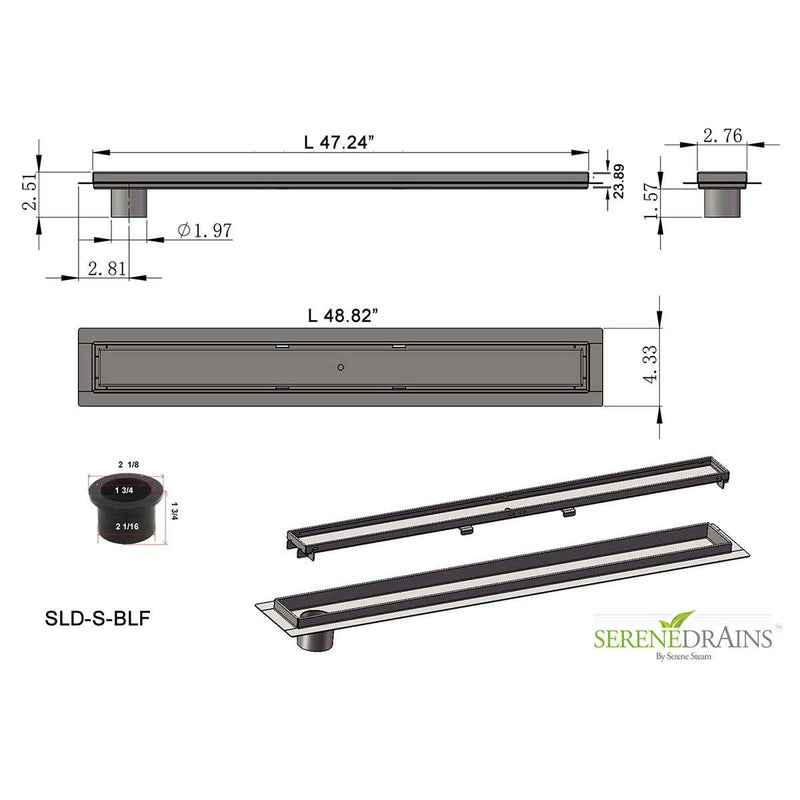 SereneDrains Linear Shower Drain