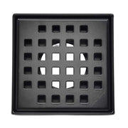SereneDrains Square Shower Drain Traditional Square 4 Black