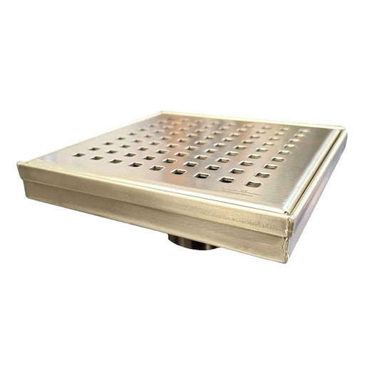 SereneDrains Square Shower Drain Traditional Square 6 Gold