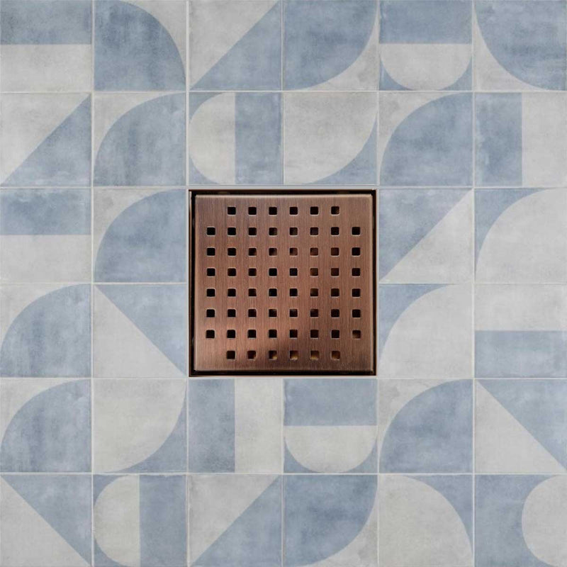 SereneDrains Square Shower Drain Traditional Square 6 ORB