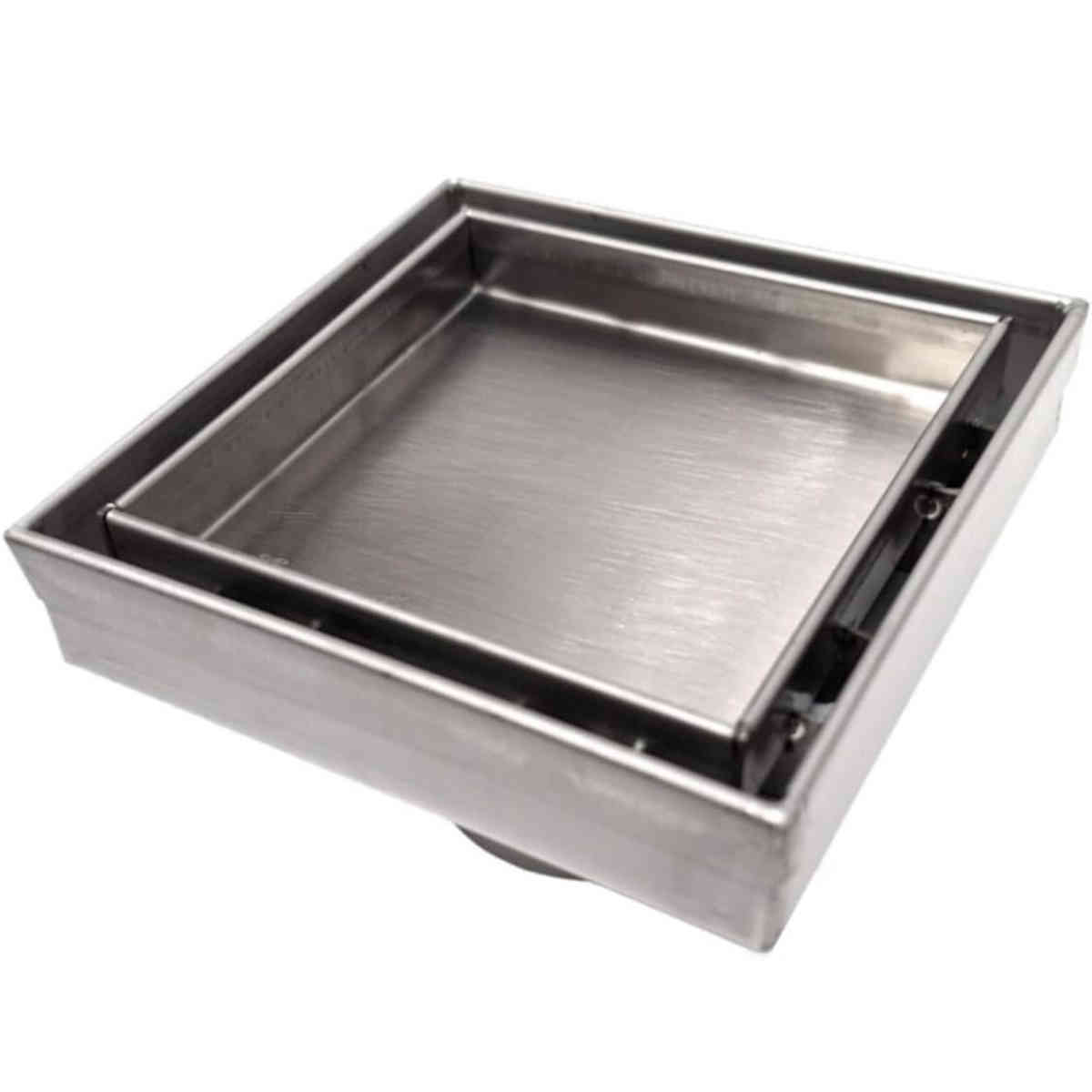 SereneDrains Square Shower Drain Tile Insert Brushed 4 | Flooring ...