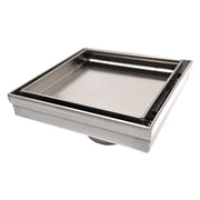 SereneDrains Square Shower Drain Tile Insert Brushed Stainless 5