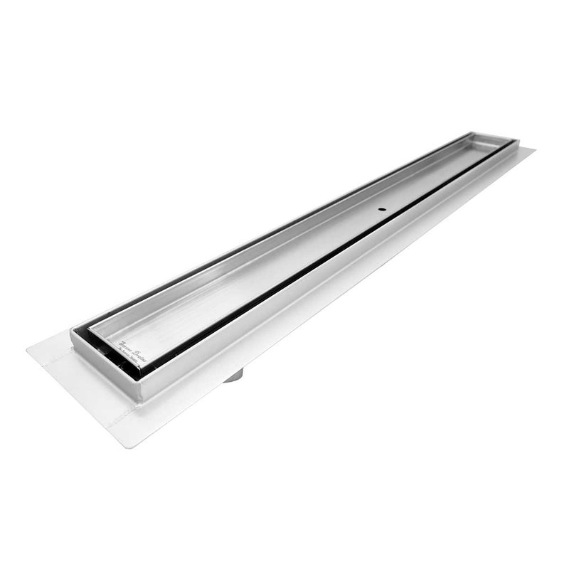 SereneDrains Linear Shower Drain Offset Outlet Tile Insert - Brushed 47