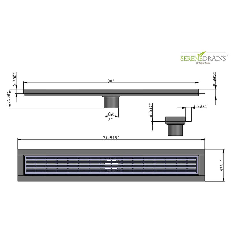 SereneDrains Linear Shower Drain