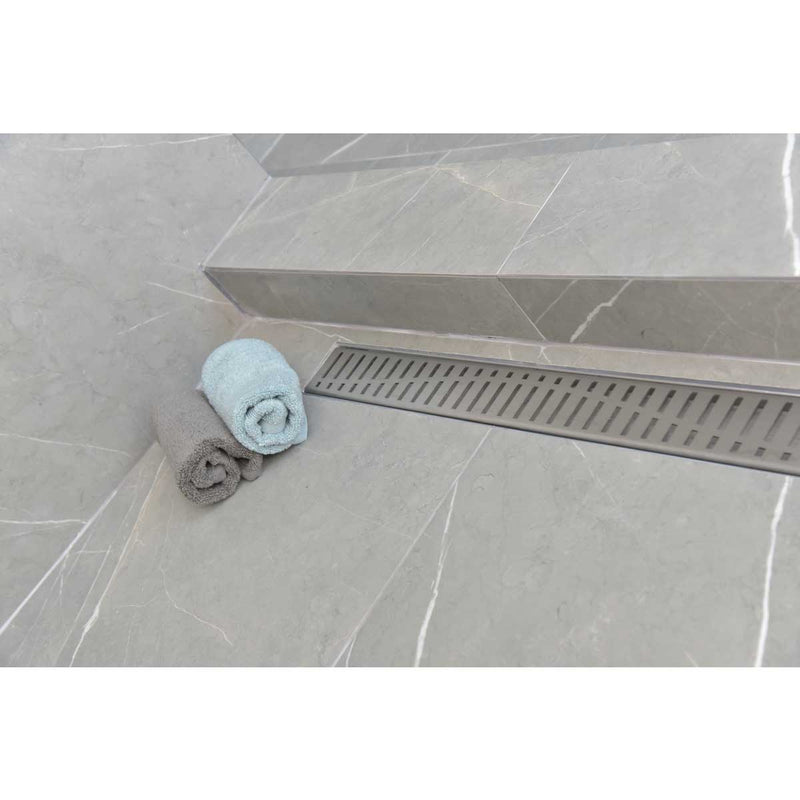 SereneDrains Linear Shower Drain Wind - Brushed Stainless 24