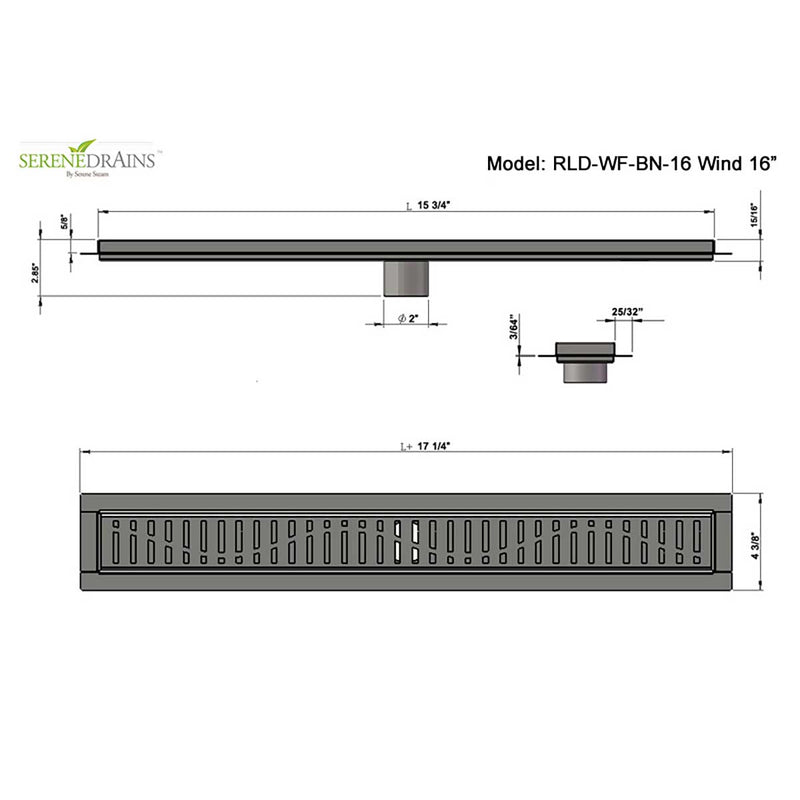 SereneDrains Linear Shower Drain