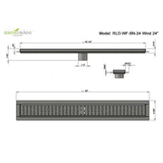 SereneDrains Linear Shower Drain Wind - Brushed Stainless 24