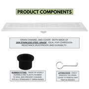 SereneDrains Linear Shower Drain Broken Lane - Matte White 39