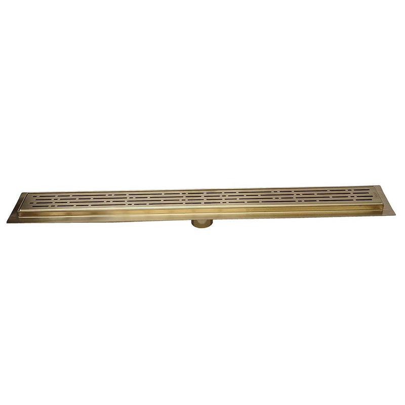 SereneDrains Linear Shower Drain Broken Lane - Satin Gold 59