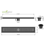 SereneDrains Linear Shower Drain Broken Lane - Matte White 47
